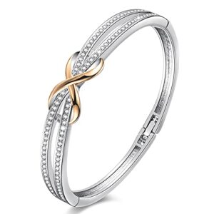 Bracelet Femme Infini Plaqué Argent Or Rose avec Cristaux - Cadeau Fête des Mères