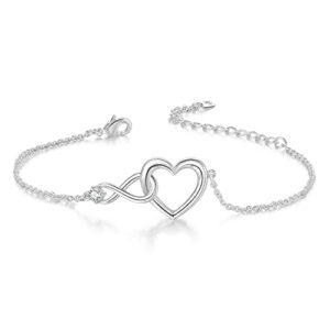 Bracelet infini Coeur Femme en Acier inoxydable Chic - Bijoux de fiançailles