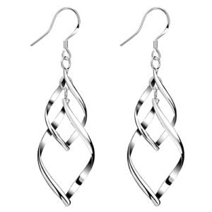 Boucles d'oreilles pendantes argent sterling femme - Longues pampilles